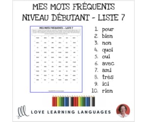 French: Dots and Boxes Game and Word Wall - Frequent Words List 7
