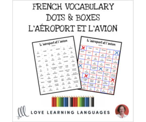 French Dots and Boxes Game - L'AÉROPORT - No prep printable