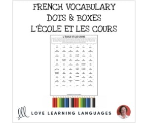 French Dots and Boxes Game - L'ÉCOLE ET LES COURS - No prep printable