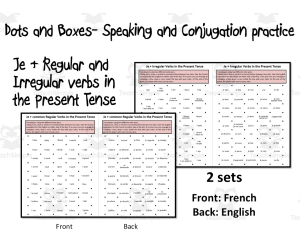 French: Dots and Boxes- Grammar- Je + common verbs in the Present