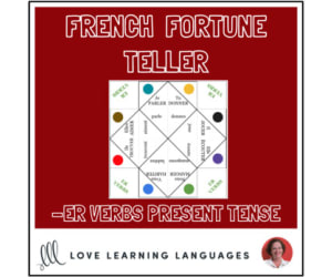 French ER VERBS - PRESENT TENSE fortune tellers for conjugation practice