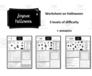 French: Halloween- Worksheet