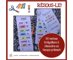 French: Irregular Verbs Cut and Paste Worksheets