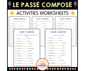 French Passé Composé – Grammar Worksheet Set