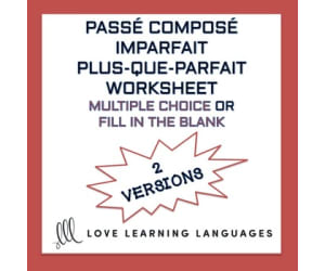 French: Perfect Tense Worksheets - 2 Versions