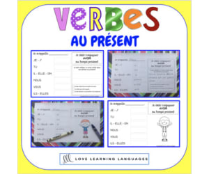 French: Present Tense Verbs - Conjugation Charts - Cut and Paste Worksheets