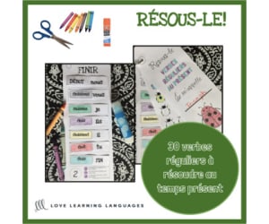 French: Present Tense Verbs Cut and Paste Worksheets
