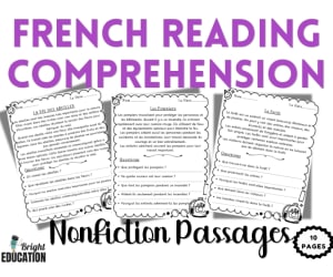 French Reading Comprehension Nonfiction Text for 2nd Grade