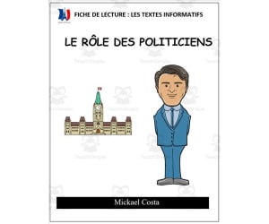 French: Reading comprehension worksheets: Le rôle des politiciens