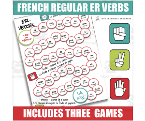 French Regular ER Verbs Conjugation Game - Rock, Paper, Scissors
