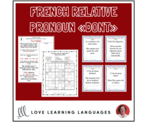 French relative pronoun lesson and teaching resources : DONT - Distance Learning