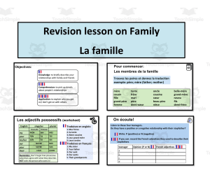 French: Revision Lesson on Family- La famille