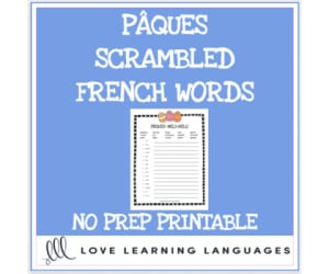 French: Scrambled Words for Easter Printable