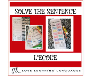 French: Solve the Sentence - School Cut and Paste Worksheets