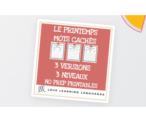 French spring theme word search printables - 3 levels - Le printemps mots cachés