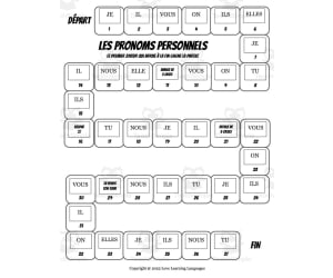 French: Subject Pronouns Board Game
