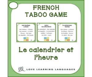 French Taboo Speaking Game - Le calendrier et l'heure