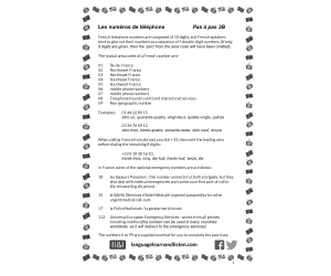 French - Telephone numbers
