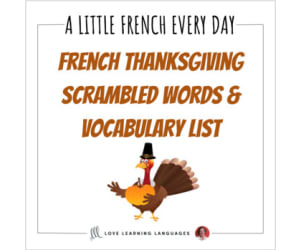 French Thanksgiving Vocabulary List & Scrambled Words - Distance Learning