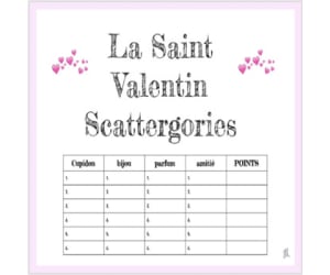 French Valentine's Day Scattergories Game - La Saint Valentin