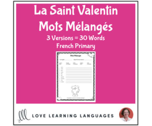 French: Valentine's Day Scrambled Words