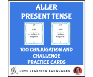 French Verb ALLER - French grammar practice cards for beginners