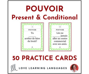 French Verb POUVOIR - Present & Conditional - Practice Cards