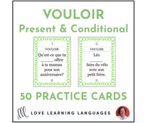 French Verb Vouloir - Present & Conditional Tenses - Practice Cards