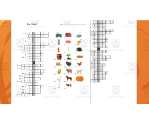 French Vocabulary Crossword the Farm - La Ferme