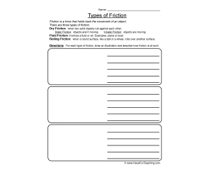 Friction Worksheet