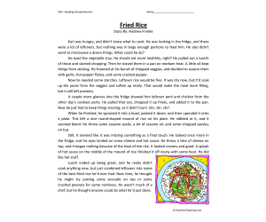 Fried Rice - Reading Comprehension Worksheet