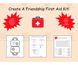 Friendship First Aid Kit-An SEL activity to help students repair friendship problems