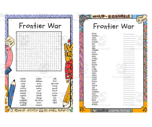 Frontier War word search & scramble