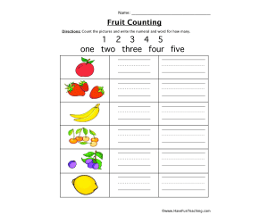 Fruit Counting Worksheet