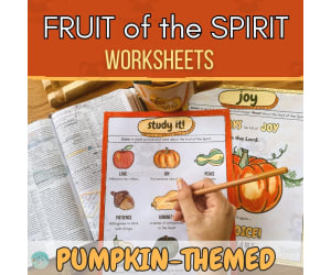 Fruit of the Spirit Bible Coloring Worksheets: Fall-Themed