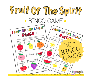 Fruit of the Spirit Bingo | Christian Preschool Bible Game