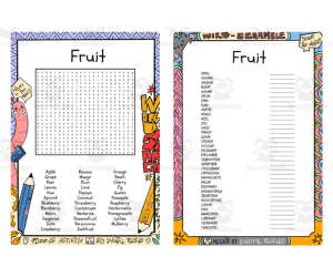 Fruit word search & scramble