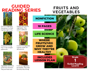 Fruits and Vegetables: Guided Reading Level G with Lesson Plan