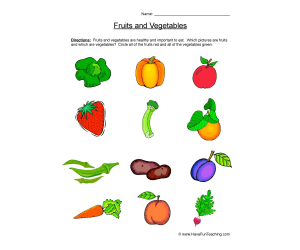 Fruits and Vegetables Worksheet