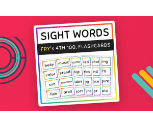 Fry Sight Words Flash Cards Rainbow Borders, 4th 100