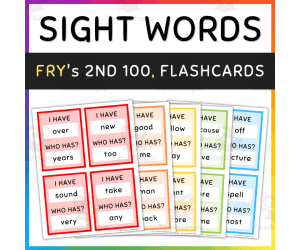 Fry Sight Words, I Have Who Has Game, Flash Cards, 101-200, [SET 2]