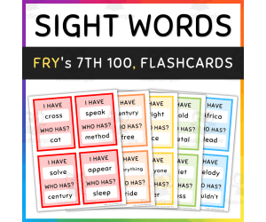 Fry Sight Words, I Have Who Has Game, Flash Cards, 601-700, [SET 2]