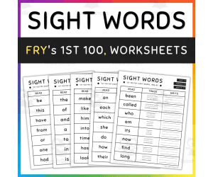 Fry Sight Words: Worksheets and Activities, #1-100, [SET 4]