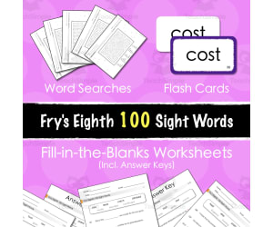 Fry's Eighth 100 Sight Words Fill-in-the-Blanks