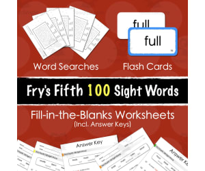 Fry's Fifth 100 Sight Words Fill-in-the-Blanks