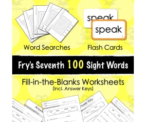 Fry's Seventh 100 Sight Words Fill-in-the-Blanks