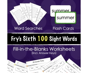 Fry's Sixth 100 Sight Words Fill-in-the-Blanks