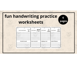 fun handwriting practice worksheets