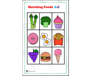 Fun Matching Foods A-Z Preschool/Homeschool Chart
