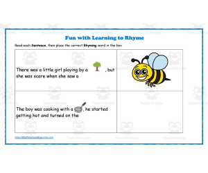 Fun with Learning to Rhyme Worksheet